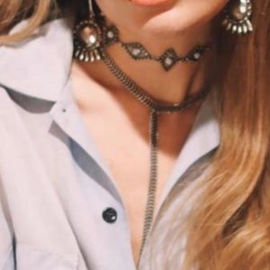 Woven Metal Lariat Choker